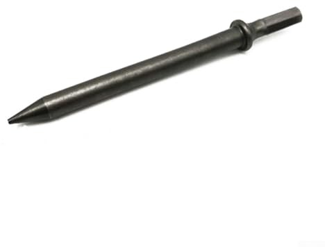175mm Heavy-Duty Steel Air Hammer Chisel Set with Hexagonal Shank (10.5mm) – Flat, Pointed, Notch & Inverted Triangle Tips for Removing(Pointed Chisel)