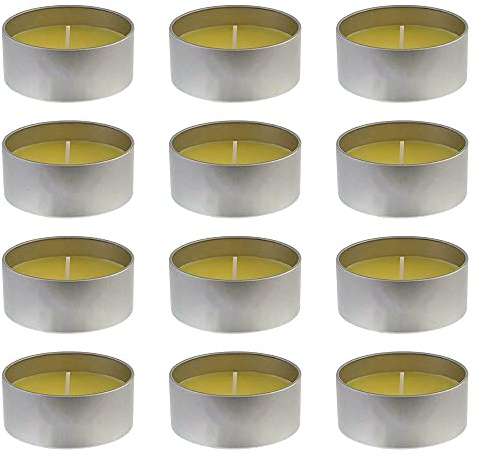 1ABOVE 10 Hours Burning Citronella Maxi Tealights Candles, Mosquito Fly Insect Repeller Pack of 12