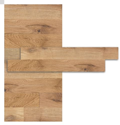 iWerk® Echtholz Wandpaneele selbstklebend | Nachhaltige Wandverkleidung | Holzpaneele für Wand & Decke | Natürliche Echtholzpaneele „Düne“ – 78 × 10 × 0,5 cm