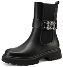 QUEEN HELENA Stivaletti con Strass Stivali Bassi Casual Donna X31-56 (Nero, Sistema Taglie Calzature EU, Adulto, Donna, Numero, Media, 39)