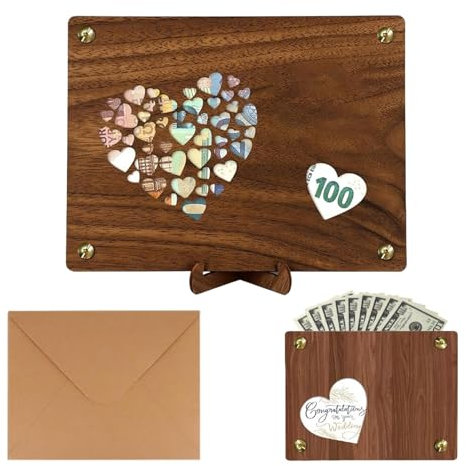 Decorhome Hochzeits-Geldkarte, Karte zur Hochzeit,Hochzeitskarte aus mit Umschlägen | Dekoratives Hochzeitskarten-Set, 20 x 15 cm/7,87 x 5,91 Zoll Hochzeits-Glückwunschkarte für Paare