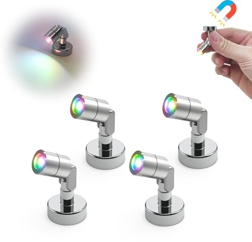 Suzeyar Luce LED Miniatura in Metallo, Piccolo Faretto con Base Magnetica, Luci LED a Batteria, Faretto Miniatura Senza Fili per Pittura di Opere d'Arte, Vetrina per Gioielli, Fai da Te Artigianato