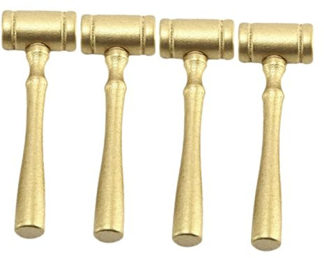 Toyvian Judge Gavel Auction Hammer Wooden Judges Hammer 4pcs Small Size Gold Kids Toy School Plaything for Halloween Cosplay Party