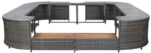Ribete cuadrado para bañera de hidromasaje, 268 x 268 x 55 cm, ratán sintético, duradero y resistente a la intemperie para accesorios de piscina y jacuzzi, diseño moderno para tu jardín