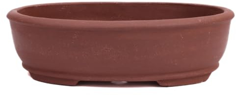 Bonsai - Schale oval 26.5 x 20.5 x 7.5 cm unglasiert braun 30185