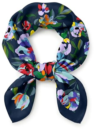 VIVISENCE Damen Seidentuch Handgerollte Kanten Leicht Angenehm 65X65 Cm
