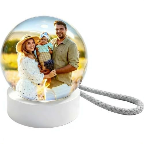 Yiokii Reproductor de video de bola de cristal de 2.36 pulgadas, nueva bola de memoria 3D con pantalla digital, lámpara de esfera de memoria con sonido, videos y fotos que se pueden cargar, regalo