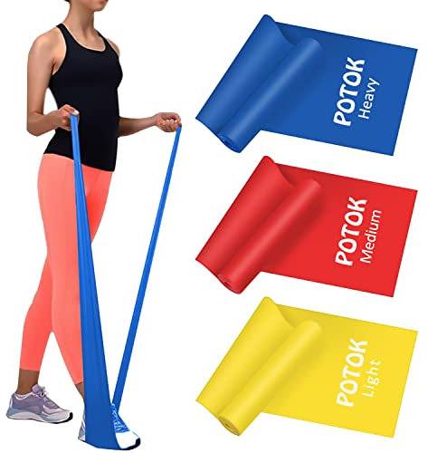 Resistance Exercise Band Kit - Strength Training & Conditioning - Pilates - Resistance Bands for Mobility Strength & Rehab Premium Quality, 3Pack (1.8M-3 Pack)