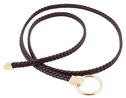 NUREINSS Damen geflochtener Gürtel dünner gewebter Gürtel dünner Gürtel Bund 1cm breit Kaffee