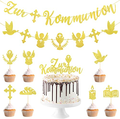 Heilige Kommunion Tortenstecker,Zur Kommunion Torten Topper,Heilige Kommunion Girlande,,Alles Gute zur Konfirmation Girlande,Kommunion Girlande Alles Gute zur Konfirmation Banner Girlande