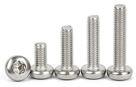 Qrity 50 Vis Torx, Vis Torx à Tête Plate M3 X 16mm Vis de Machine en Acier Inoxydable, Vis de Machine Torx à Tête Ronde, Filetage Complet Vis à Tête Bombée