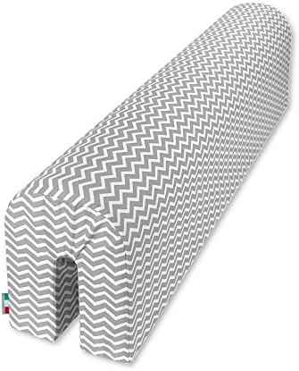 Babysanity Paracolpi Lettino Neonato Cuscino Riduttore Lettino Protezione Letto (70 Cm, ZigZag Grigio)