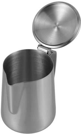 COLLBATH Milchkännchen 350 Ml Aus Edelstahl Mit Deckel Strapazierfähiger Milchbehälter Für Latte Art Und Kaffeezubereitung Im Café