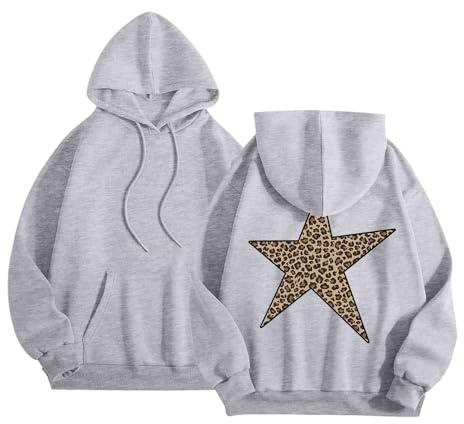 Sweat à Capuche Étoile Léopard Guépard pour Femme Imprimé Graphique Polaire Y2K Streetwear Harajuku Hoodie