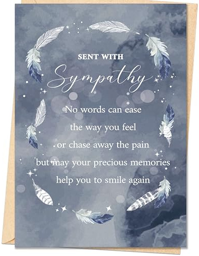 Smithtuy Sympathy Card,Sympathy Gifts Cards for Loss of Loved One,Condolences Card,Thoughtful Bereavement Cards for Family or Friends