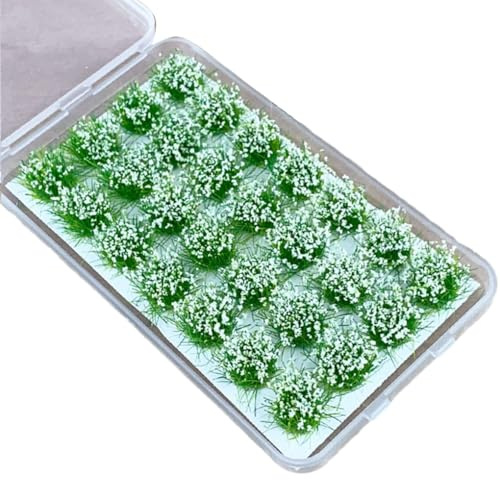 YIXANNX Ciuffi di fiori di erbe statiche educative paesaggi realistici per la creazione modelli Ciuffi erbe facili e in miniatura dettagliati , Giglio bianco