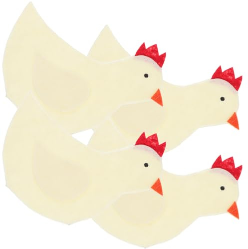 Angoily 4 Stück Eierwärmer Huhn Form aus Stoff Kükenbezug Beige für Osterparty und Festliche Dekoration zum Schutz der Eier