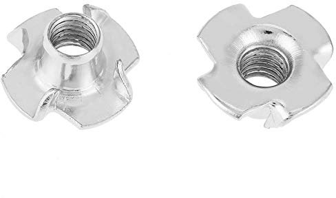 Kit Dadi a T 100 Pezzi, Dado a 4 Punte a Scelta M3 M4 M5 M6 M8 per Mobili della Lavorazione del Legno (M6)