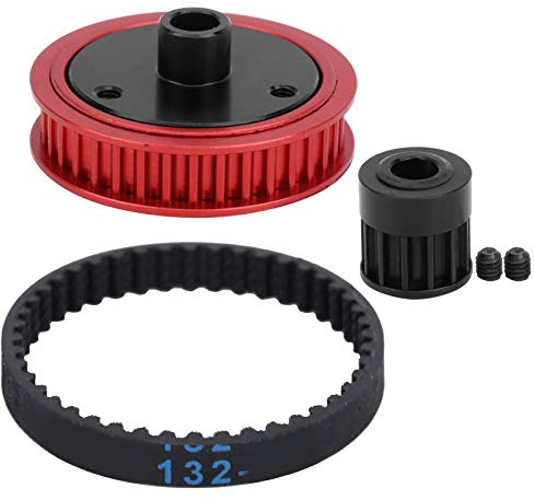 VGEBY Rc-Riemengetriebe, 5-Mm-Riemenantriebsgetriebe Rc-Riemenrad + Getriebe + Riemen + Schraubensatz Passend Für Axiales Scx I/Ii Vs4‑10(Rot) Verteilergetriebe Modellbau