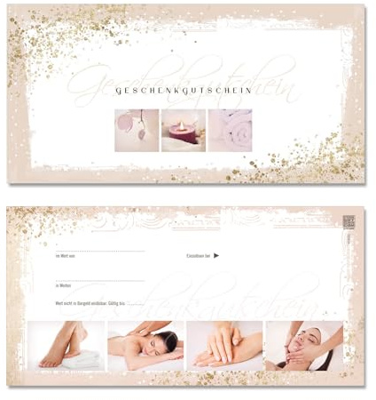 GESCHENKGUTSCHEINcom by POS-HAUER. 10 Gutscheine, blanko zum selber Ausfüllen. Für Kosmetik Beauty Kosmetiksalon.