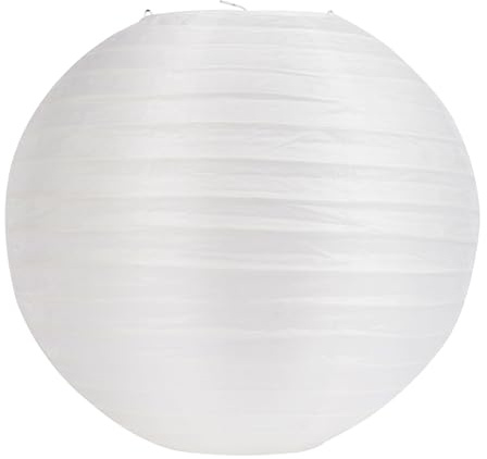 Meisax 10 Stücke Lampions 15cm Rund Papier Lampenschirm Weiß Papierlaterne Classic Bamboo Style Papierlampion für Hochzeitsdeko Geburtstag Garten