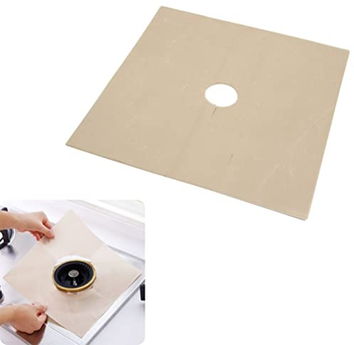HEMOTON 4 Stück Antihaft-gasherd-schutzfolien Für Herdplatten Universelle Ofen-schutzfolien Für Gasherde Beige