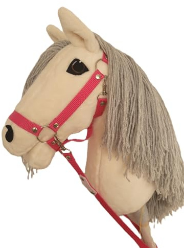 HORSE & toys Hobby Horse Groß A3 (Pferd auf Stock) mit Halfter wie Abbildung (schwarz) für Kinder, Alter: Kid, Little Kid, enthält: Pferd-Figur, Stock, Halfter