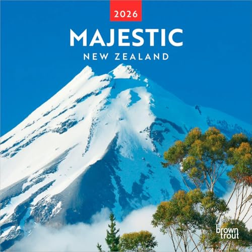 Majestic New Zealand | 2026 12 x 24 Inch (Hanging) Monthly Square Wall Calendar | Plastic-Free | BrownTrout | Travel Scenic Oceania Photography