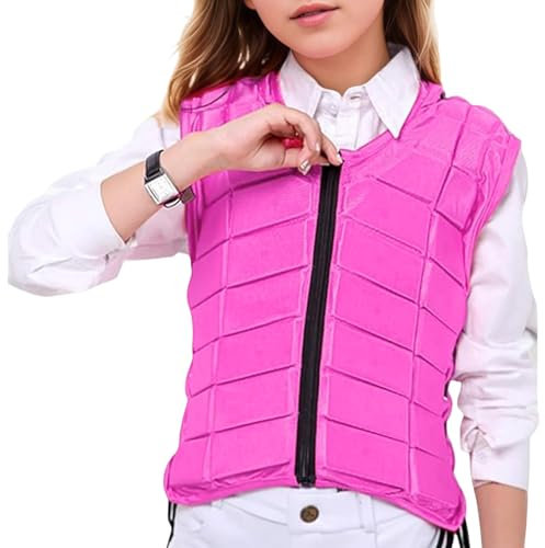 Pineeseatile Kompressionsweste für Kinder Reitweste Schutzausrüstung Atmungsaktives Stoßdämpfung Reitreiter Sicherheit für Erwachsene Jungen und Mädchen, Reitausrüstung, s
