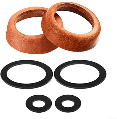 Leather Well Handpumpendichtungsset, Modell 75 Wasserpumpen-Ersatzteile, mit Kolbendichtungen und Dichtungsringen (braun + schwarz)