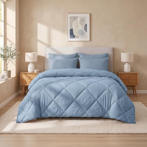 SLEEP COMFY 2-in-1 Komfort Sommer & Winter 135x200cm Bettdecke ohne Bezug, Ultraleicht & Waschbar Mikrofaser Steppdecke mit Oeko-TEX Zertifikat