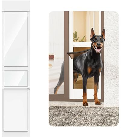 YGNNJY X-Large Dog Door for Sliding Glass Door, Adjustable Height 75 4/5 to 80 3/10 Sliding Door Pet Door Insert, Suitable for Dogs Up to 200 lbs, White