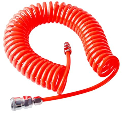 Ciieeo Tuyau de Compresseur d'Air à Ressort Pneumatique en PU 6 Mètres Raccord Rapide Adapté aux Travaux Industriels