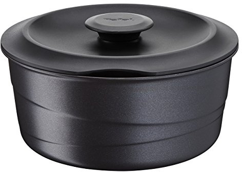 Tefal l8562504 Mini Schmortopf mit Deckel und Gusseisen, Aluminium, schwarz, 22 cm