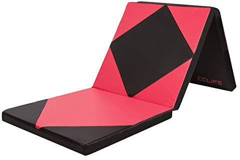CCLIFE Turnmatte Weichbodenmatte 180x60x5cm Kinder Klappbare für Zuhause Fitnessmatte Gymnastikmatte Rutschfeste Sportmatte Spielmatte, Farbe:Schwarz & Rot A