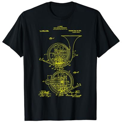 Vintage French Horn Patent Hornist T-Shirt Funny Geschenk T-Shirt