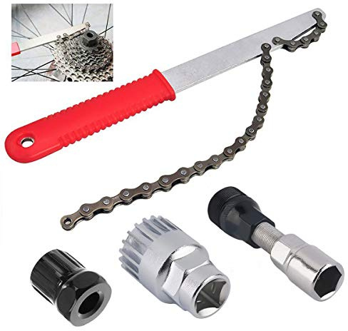 MidGard 4in1 Werkzeugset (Kettenpeitsche, Zahnkranz-Abzieher, Tretlager Nuss, Kurbelabzieher) für Fahrrad