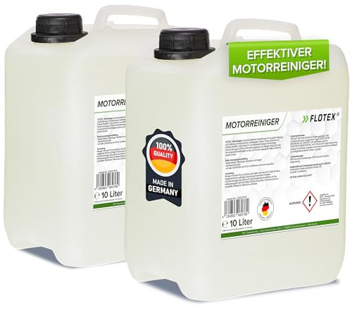 Flotex® 2x10L Motorreiniger - Konzentrat – Reiniger-Konzentrat für den Motor - Motorraum Reiniger & Entfetter - Motorsystemreiniger & Pflege von Auto, Motorrad & anderen Kfz
