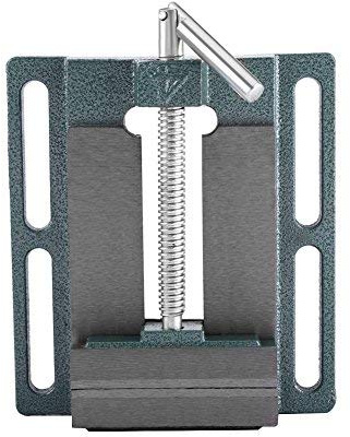 4-Inch Heavy Duty Cast Iron Drill Press Vise | Precision Bench Clamp for Milling & Drilling Machines Tools, 360° Rotatable Solid Flat Nose Pliers with Cross Slide Base