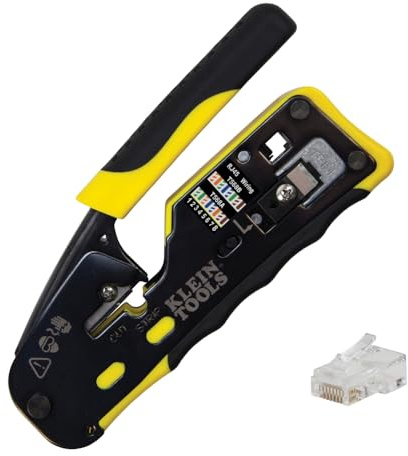 Racheting Data Cable and CAT6 Plug 50-Pack Tool Kit, Pass Thru Installation Tool Kit, 2-Piece Klein Tools 80024
