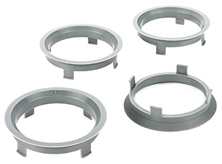 LST 4x Zentrier Distanzringe Grau für Alufelgen Ø 54,1 mm - Ø 60,1 mm
