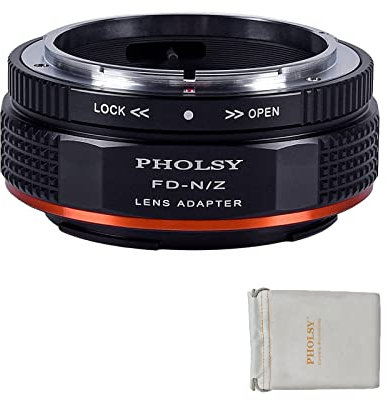 PHOLSY Objektivadapter mit Blendenhebel Kompatibel mit Canon FD auf Nikon Z Mount Adapter für FD FL Objektiv auf Nikon Z Mount Kamera für Nikon Z fc, Z30, Z9, Z8, Z6 ii, Z7 ii, Z6, Z7, Z5, Z50