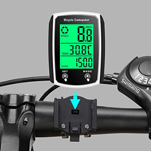 Waterproof Wired Speedometer Bike LCD Computer Speed Odometer English