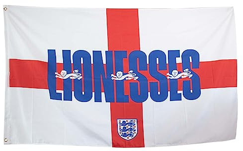 Hy-Pro Offiziell lizenzierte England FA Lionesses Flagge, 152 x 90 cm, für Damen, Euro 2025 | Offizielles Lizenzprodukt