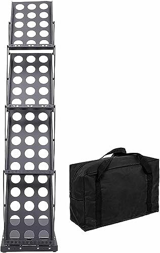 Prospektständer, tragbarer Zeitschriftenständer, faltbarer Bodenständer, Prospektständer aus Eisen, for Messen, Ausstellungen, Büro, Einzelhandelsgeschäft ( Color : Black , Size : With Oxford Bag )