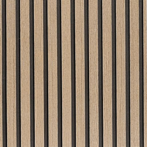 LOVADA Brown Wood Slat Peel and Stick Wallpaper - 17.5x500 Textured Faux Wood Self-Adhesive, Waterproof Removable Wall Panel for Bedroom, Kitchen, Office - Easy Install