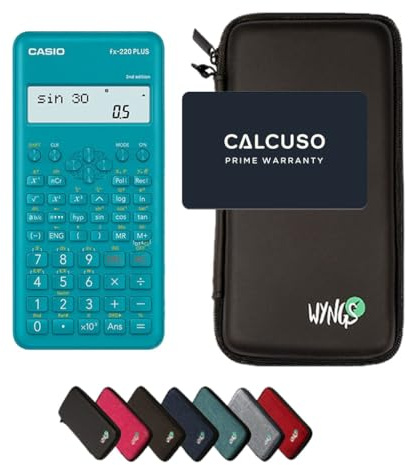 Casio fx-220 Plus 2nd Edition inkl. WYNGS Schutztasche Schwarz - Wissenschaftlicher Taschenrechner - Basic Set