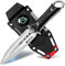DRGSKL Outdoor Camping Messer Survival Messer Feststehende Klinge mit Kydexscheide für Männer Camping Jagd Wandern Schwarz