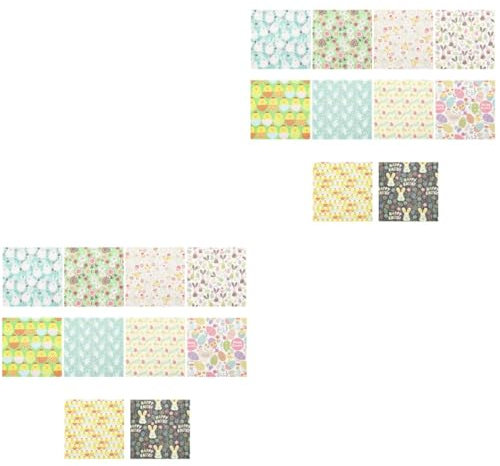 NUOBESTY 20stücke Teiliges Baumwollstoff Für Ostern Bunte Patchworkstoffe Mit Hasen Und Eiermotiven Für -projekte Basteln Und Dekoration