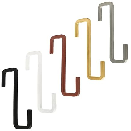 Natural Goods Berlin 3x GARD Haken RECHTECK - Kleiderhaken Gold Metall 3 x 10cm - S Haken zum Einhängen groß - Doppelhaken, Aufhängehaken, stabile Metallhaken rostfrei, kratzfest, galvanisiert